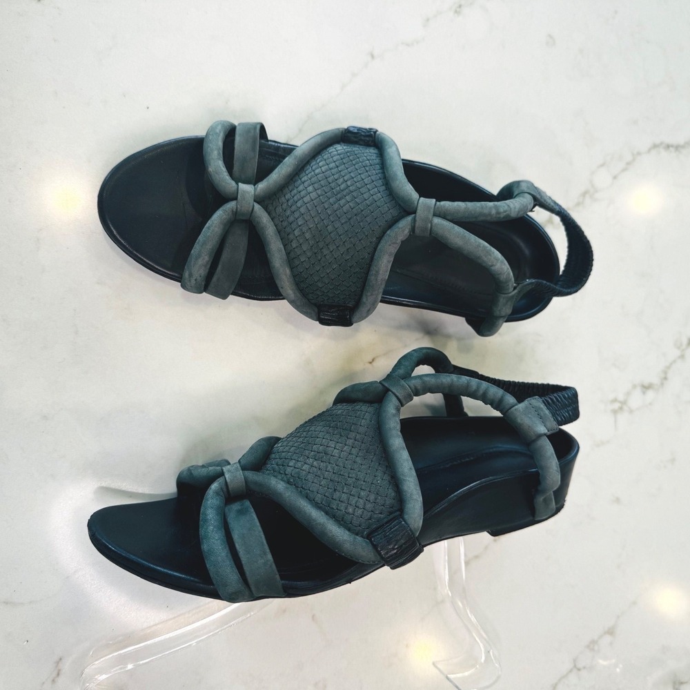 3.1 Phillip Lim Marquise Women 8.5 EU 38.5 Nubuck Grey/Green Low Heel Sandals